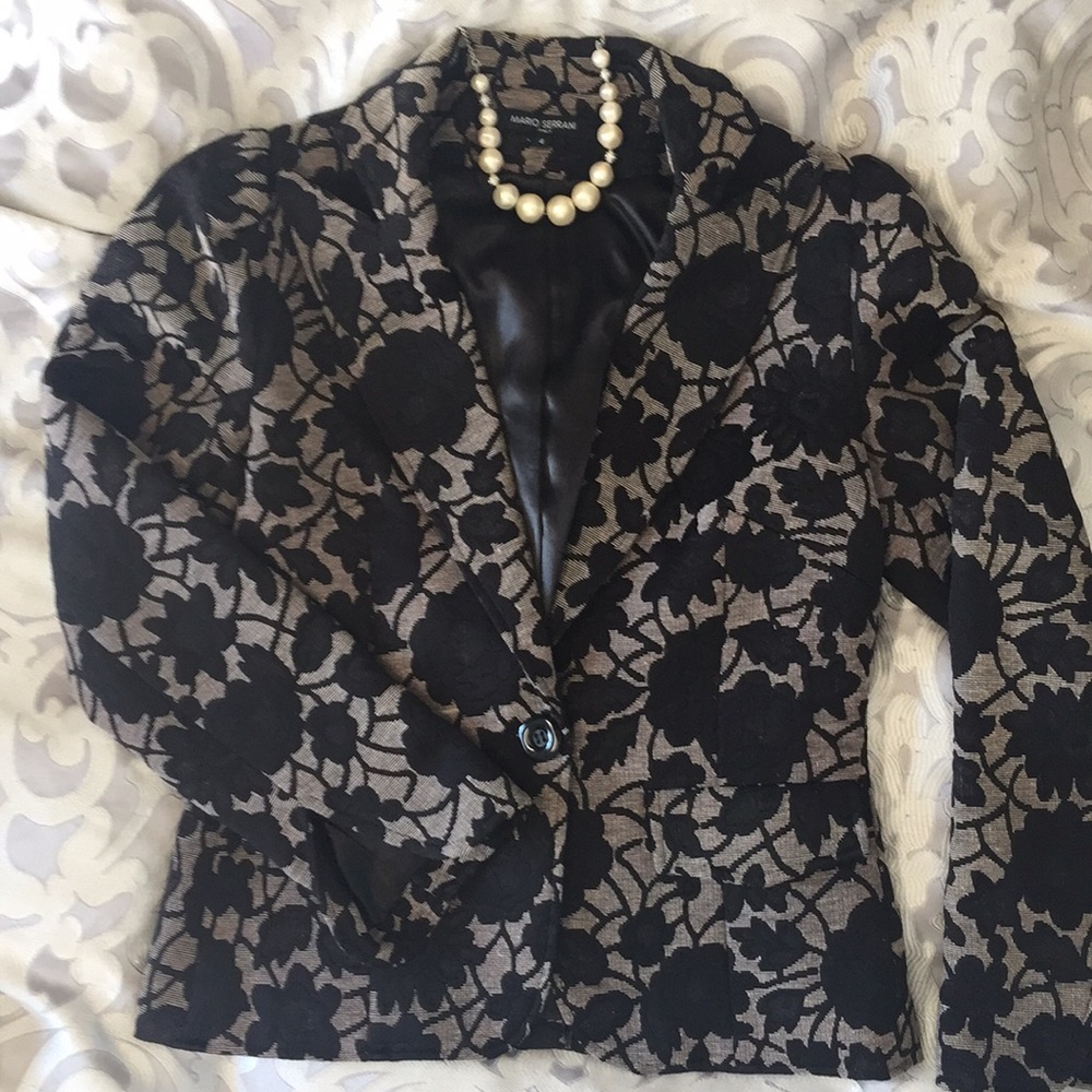 MARIO SERRANI Italy Tapestry Blazer, Size 4